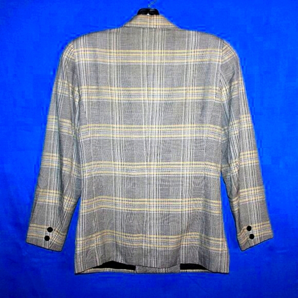 Vintage Leslie Fay Petite Sportswear Double Breasted Blazer - Plaid - Made in US - Picture 5 of 6